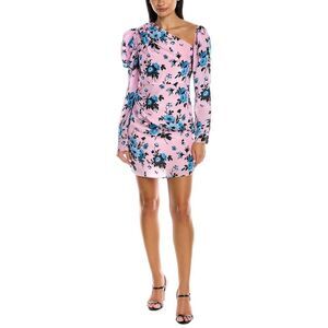 Les Rêveries Womens Les Reveries Off-The-Shoulder Silk Mini Dress, Pink